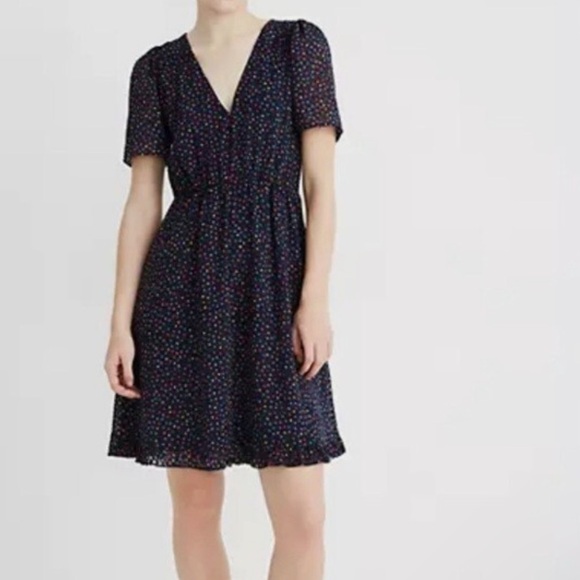 Madewell Dresses & Skirts - Madewell Chic Navy Blue Polka Dot Dress